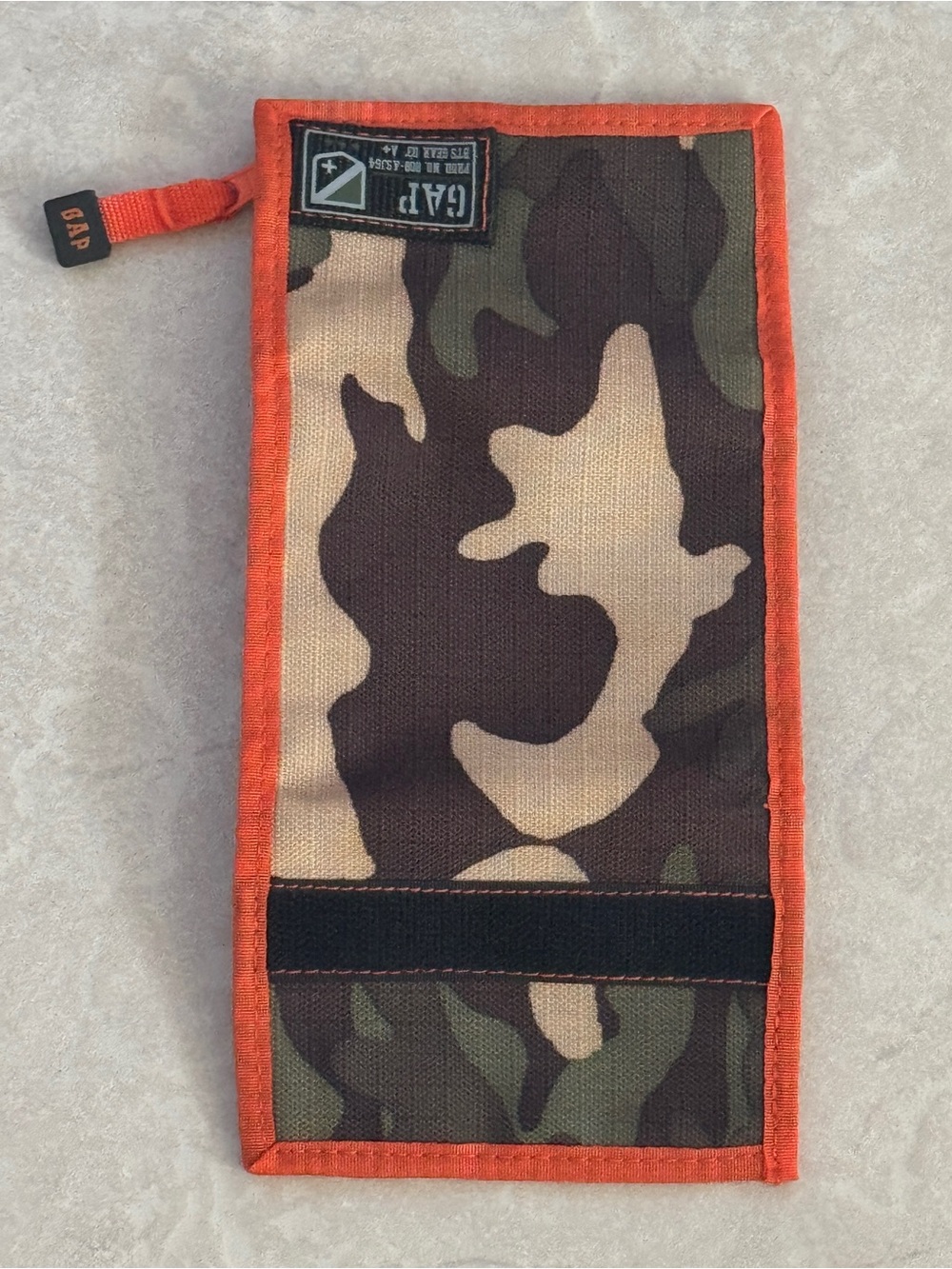 NEW - GAP Camouflage Wallet with Orange Trim